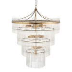 Marietta - Antique Brass 16 Light Chandelier with Clear Glass Rods Marietta - Antique Brass 16 Light Chandelier with Clear Glass Rods