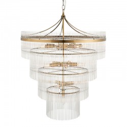 Marietta - Antique Brass 16 Light Chandelier with Clear Glass Rods Marietta - Antique Brass 16 Light Chandelier with Clear Glass Rods