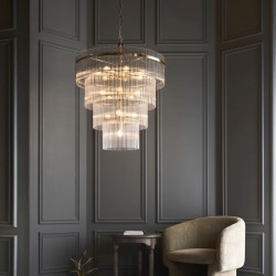 Marietta - Antique Brass 16 Light Chandelier with Clear Glass Rods Marietta - Antique Brass 16 Light Chandelier with Clear Glass Rods