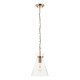Endon-112859 - Harlow - Brushed Aged Brass Pendant with Clear Glass