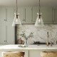 Endon-112859 - Harlow - Brushed Aged Brass Pendant with Clear Glass