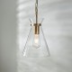 Endon-112859 - Harlow - Brushed Aged Brass Pendant with Clear Glass