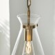 Endon-112859 - Harlow - Brushed Aged Brass Pendant with Clear Glass
