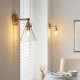 Endon-112861 - Harlow - Brushed Aged Brass Wall Lamp with Clear Glass