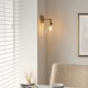 Endon-112861 - Harlow - Brushed Aged Brass Wall Lamp with Clear Glass