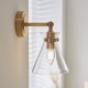 Endon-112861 - Harlow - Brushed Aged Brass Wall Lamp with Clear Glass