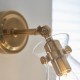 Endon-112861 - Harlow - Brushed Aged Brass Wall Lamp with Clear Glass