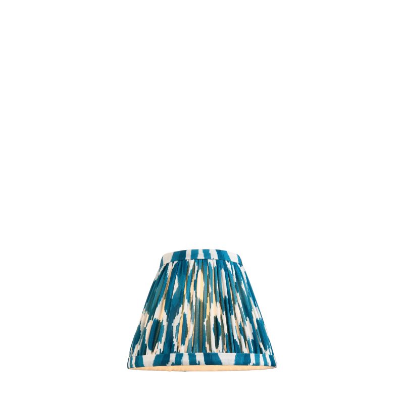 Endon-113088 - Ikat - Shade Only - 16 cm Marlin Blue Tapered Shade - Clip Gimbal