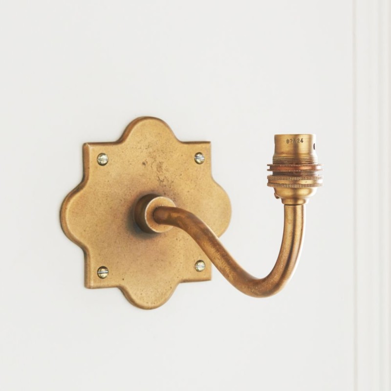 Endon-113589 - Anvil Curve - Base Only - Brass Patina Hand Crafted Wall Lamp