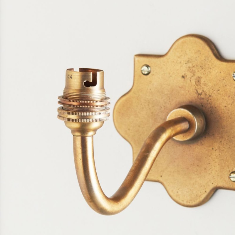 Endon-113589 - Anvil Curve - Base Only - Brass Patina Hand Crafted Wall Lamp