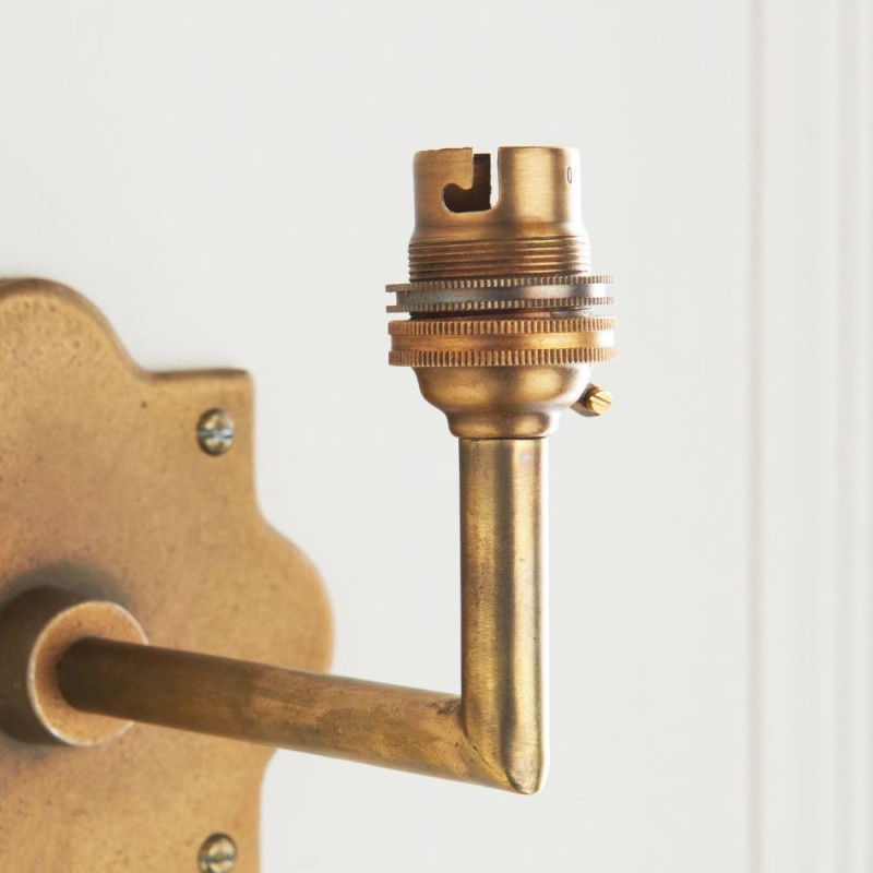 Endon-113590 - Anvil Angle - Base Only - Brass Patina Hand Crafted Wall Lamp