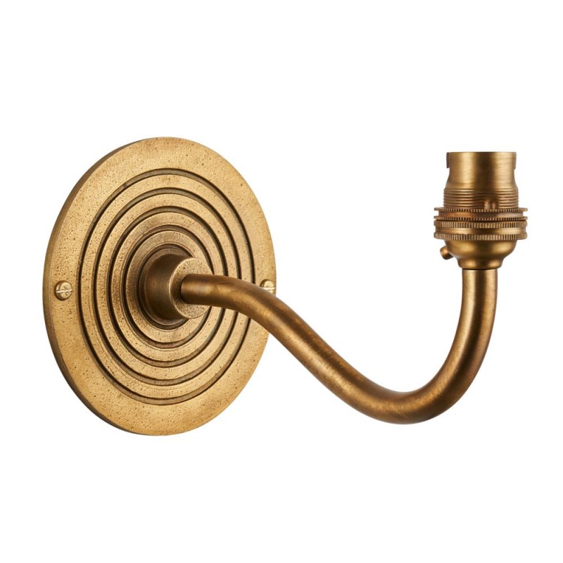 Endon-113593 - Ripple Curve - Base Only - Brass Patina Hand Crafted Wall Lamp