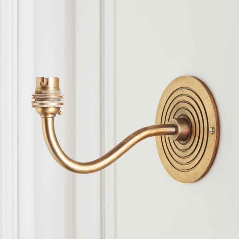 Endon-113593 - Ripple Curve - Base Only - Brass Patina Hand Crafted Wall Lamp