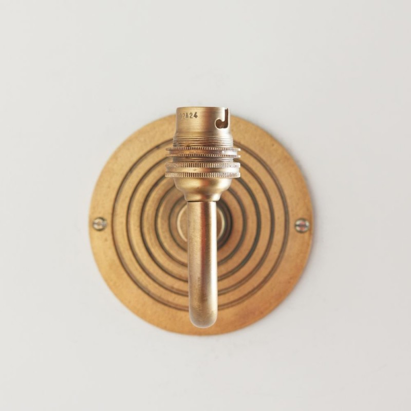 Endon-113593 - Ripple Curve - Base Only - Brass Patina Hand Crafted Wall Lamp