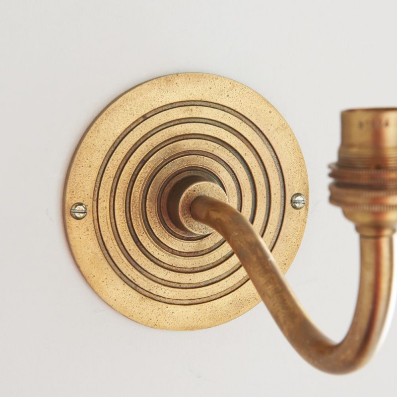 Endon-113593 - Ripple Curve - Base Only - Brass Patina Hand Crafted Wall Lamp