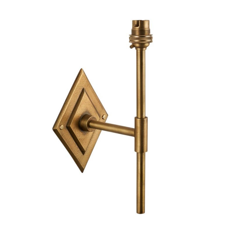 Endon-113595 - Diamond Tall - Base Only - Brass Patina Hand Crafted Wall Lamp