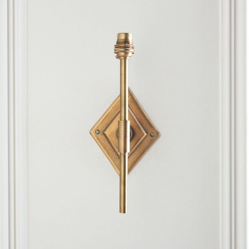 Endon-113595 - Diamond Tall - Base Only - Brass Patina Hand Crafted Wall Lamp