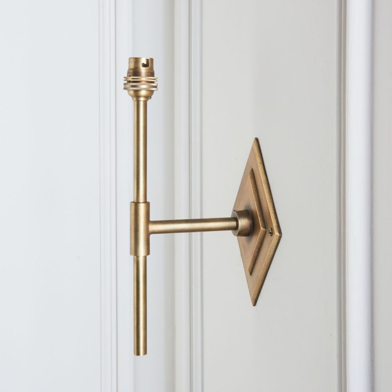 Endon-113595 - Diamond Tall - Base Only - Brass Patina Hand Crafted Wall Lamp