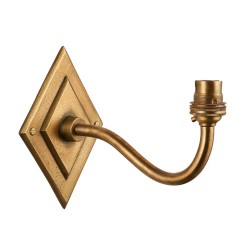 Diamond Curve - Base Only - Brass Patina Hand Crafted Wall Lamp