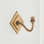 Diamond Curve - Base Only - Brass Patina Hand Crafted Wall Lamp