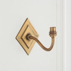 Diamond Curve - Base Only - Brass Patina Hand Crafted Wall Lamp