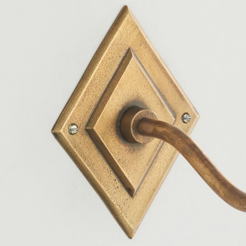 Endon-113597 - Diamond Curve - Base Only - Brass Patina Hand Crafted Wall Lamp