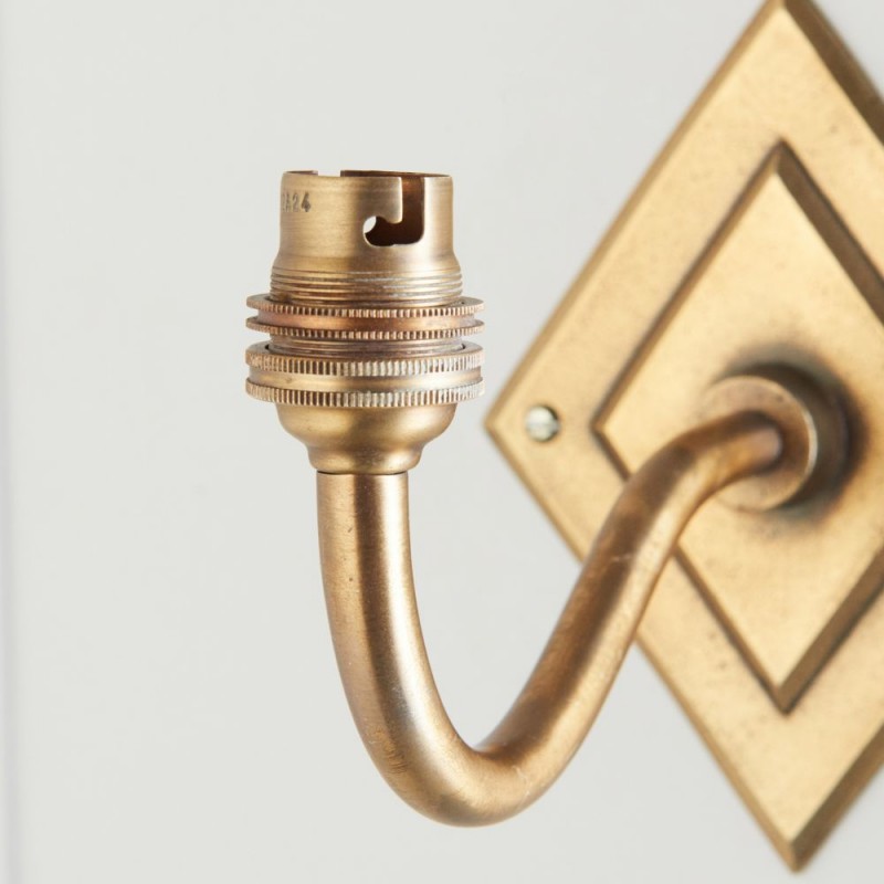 Endon-113597 - Diamond Curve - Base Only - Brass Patina Hand Crafted Wall Lamp