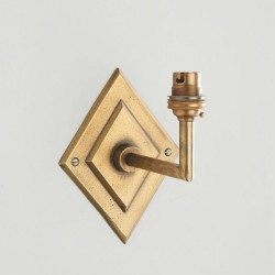 Diamond Angle - Base Only - Brass Patina Hand Crafted Wall Lamp