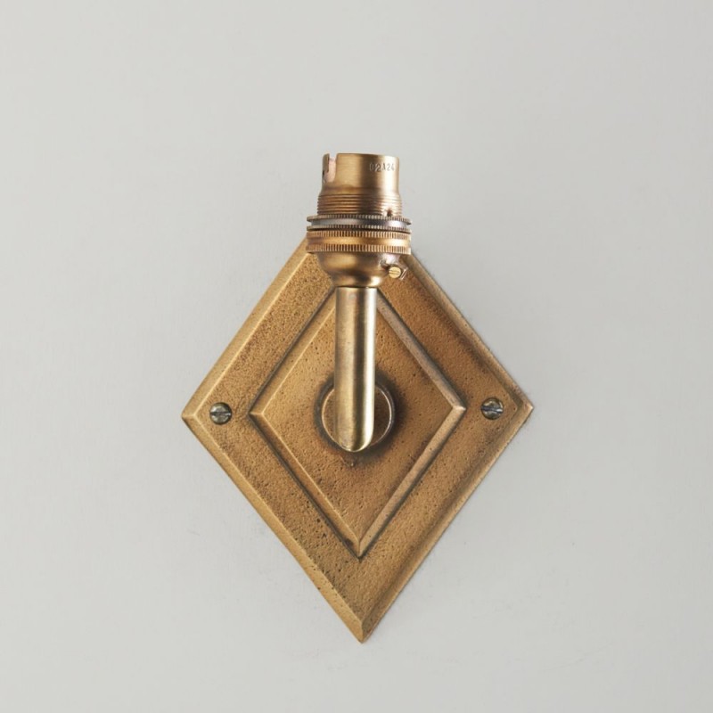 Endon-113598 - Diamond Angle - Base Only - Brass Patina Hand Crafted Wall Lamp
