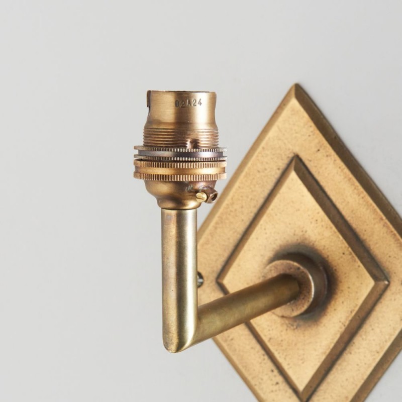 Endon-113598 - Diamond Angle - Base Only - Brass Patina Hand Crafted Wall Lamp