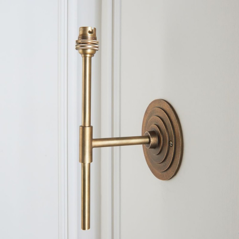 Endon-113601 - Halo Tall - Base Only - Brass Patina Hand Crafted Wall Lamp