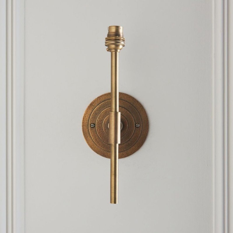 Endon-113601 - Halo Tall - Base Only - Brass Patina Hand Crafted Wall Lamp