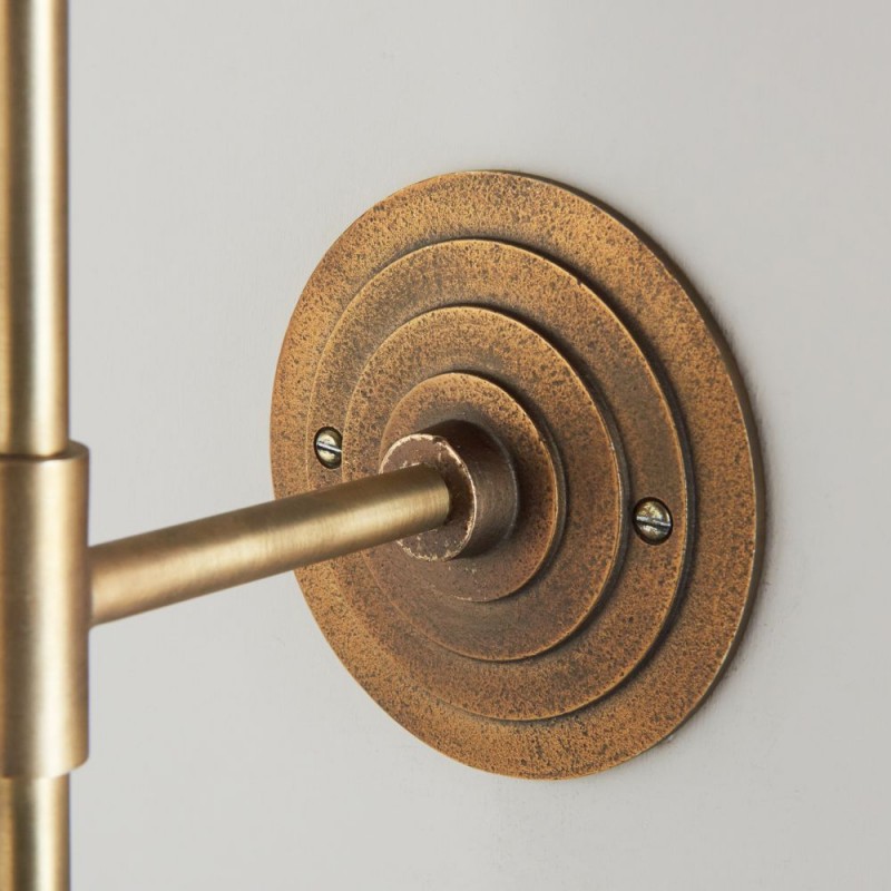 Endon-113601 - Halo Tall - Base Only - Brass Patina Hand Crafted Wall Lamp