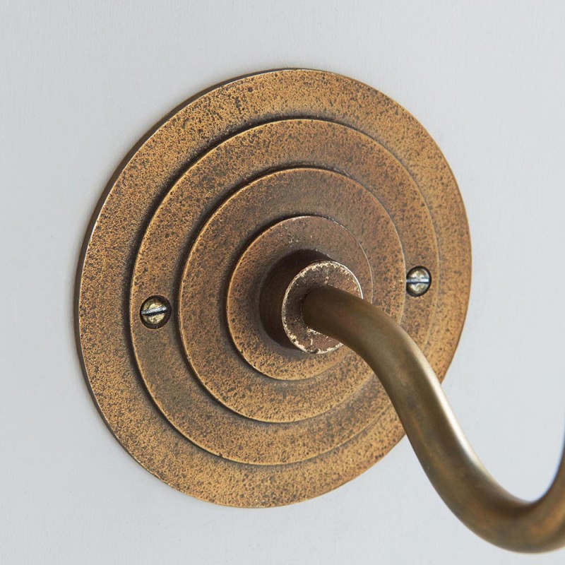 - Halo - Base Only - Brass Patina Hand Crafted Cast Wall Lamp Endon-113602 - Halo - Base Only - Brass Patina Hand Crafted Cast Wall Lamp