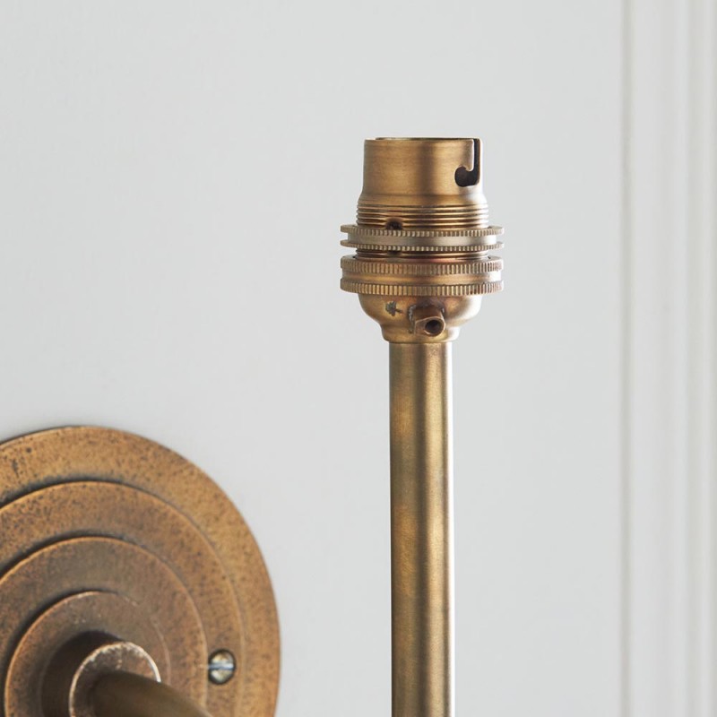 - Halo - Base Only - Brass Patina Hand Crafted Cast Wall Lamp Endon-113602 - Halo - Base Only - Brass Patina Hand Crafted Cast Wall Lamp