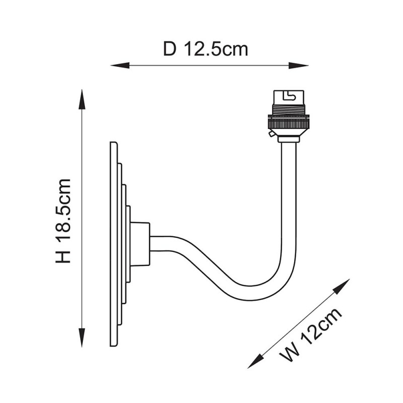 - Halo - Base Only - Brass Patina Hand Crafted Cast Wall Lamp Endon-113602 - Halo - Base Only - Brass Patina Hand Crafted Cast Wall Lamp
