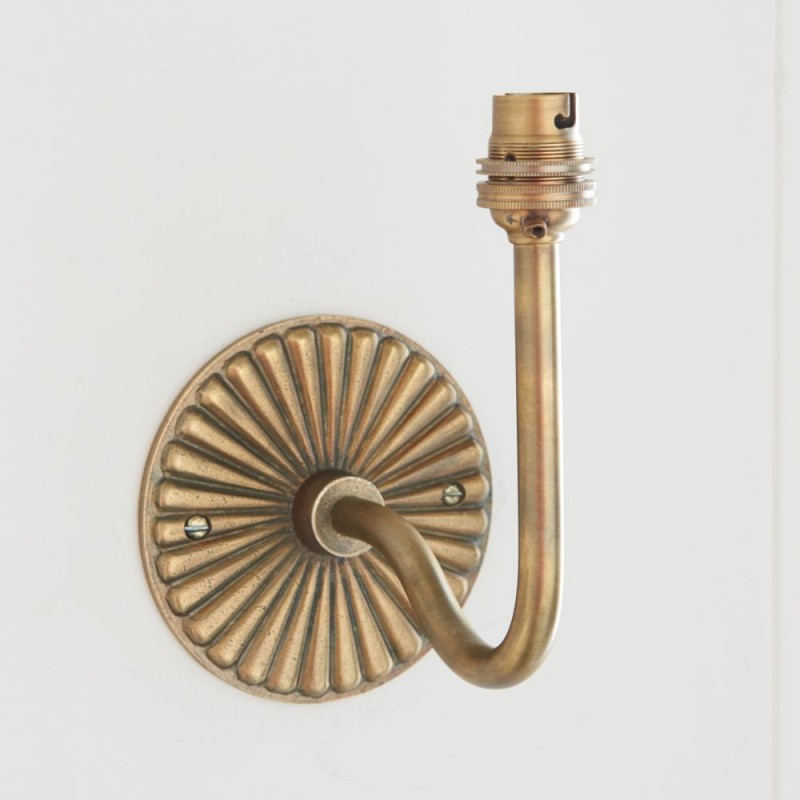 Endon-113606 - Dahlia Swan - Base Only - Brass Patina Hand Crafted Wall Lamp
