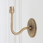 Dahlia Swan - Base Only - Brass Patina Hand Crafted Wall Lamp