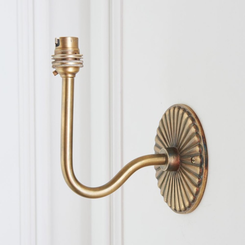 Endon-113606 - Dahlia Swan - Base Only - Brass Patina Hand Crafted Wall Lamp