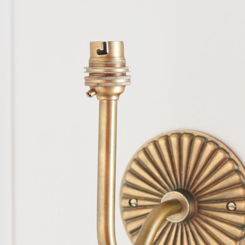 Endon-113606 - Dahlia Swan - Base Only - Brass Patina Hand Crafted Wall Lamp