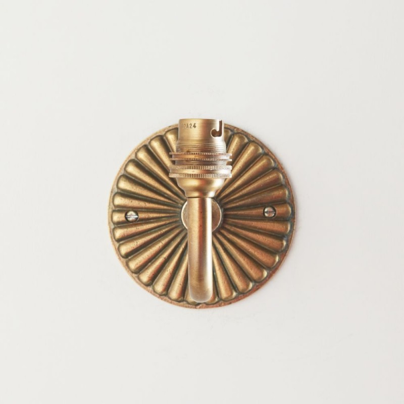 Endon-113607 - Dahlia Curve - Base Only - Brass Patina Hand Crafted Wall Lamp