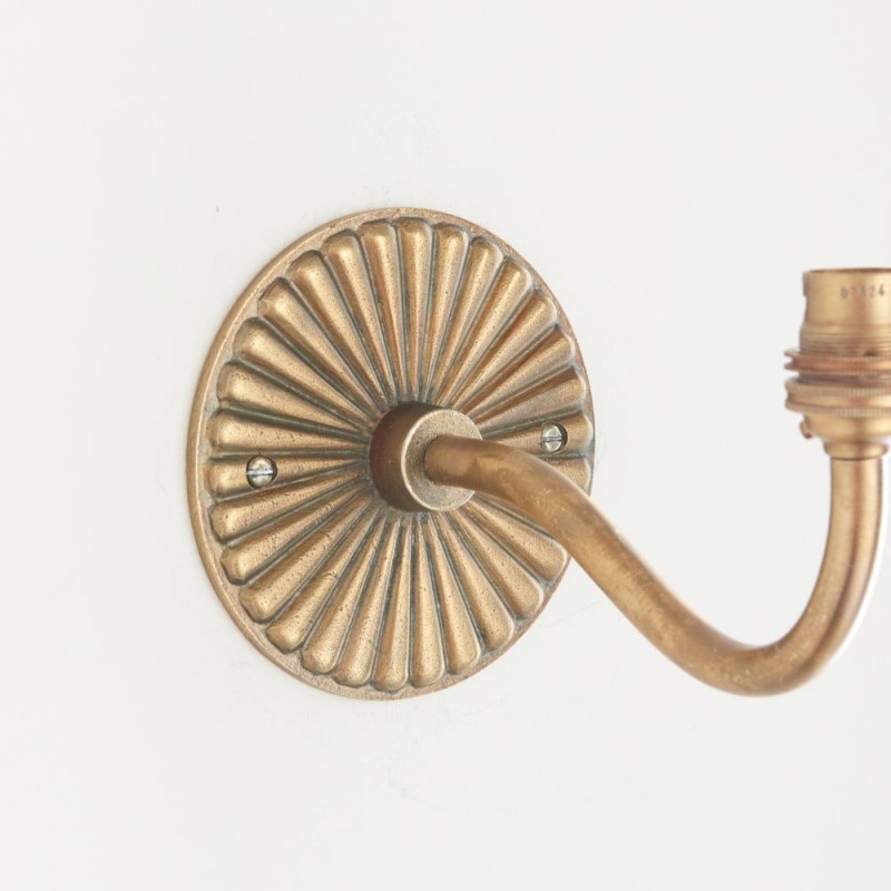 Endon-113607 - Dahlia Curve - Base Only - Brass Patina Hand Crafted Wall Lamp