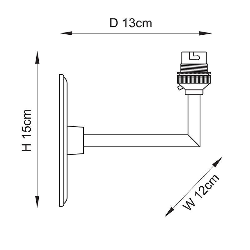 - Dahlia - Base Only - Brass Patina Hand Crafted Cast Wall Lamp Endon-113608 - Dahlia - Base Only - Brass Patina Hand Crafted Cast Wall Lamp