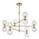 Ambience-114041 - Levisto - Brushed Aged Brass 12 Light Centre Fitting with Twisted Clear Glass