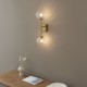 Ambience-114042 - Levisto - Brushed Aged Brass 2 Light Wall Lamp with Twisted Clear Glass