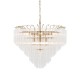 Endon-114198 - Toulouse - Brushed Gold 12 Light Centre Fitting with Clear Angled Ribbed Glasses