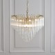 Endon-114198 - Toulouse - Brushed Gold 12 Light Centre Fitting with Clear Angled Ribbed Glasses