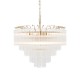 Endon-114199 - Toulouse - Brushed Gold 12 Light Centre Fitting with Clear Ribbed Glasses