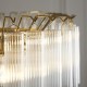 Endon-114199 - Toulouse - Brushed Gold 12 Light Centre Fitting with Clear Ribbed Glasses