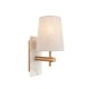 Ambience-114200 - Naomi - Vintage Brass & White Marble Wall Lamp with Linen Shade